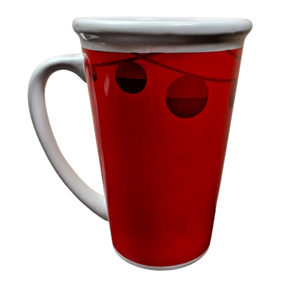 Starbucks 21 oz. Red & White Christmas Mug with Hanging Ornaments - 6.25" High - Picture 2 of 4